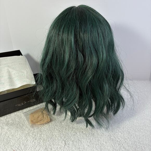 Rene of Paris Wig Breezy Wavez Smoky Forest green tones medium length with bangs - Picture 5 of 8